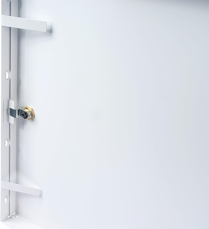 16" x 16" Lockable White Metal Access Panel. Service Shaft Door Panel with Key. Plumbing, Electricity, Heating, Alarm Wall Access Panel for Drywall. Bathroom Services Access Hole Cover.