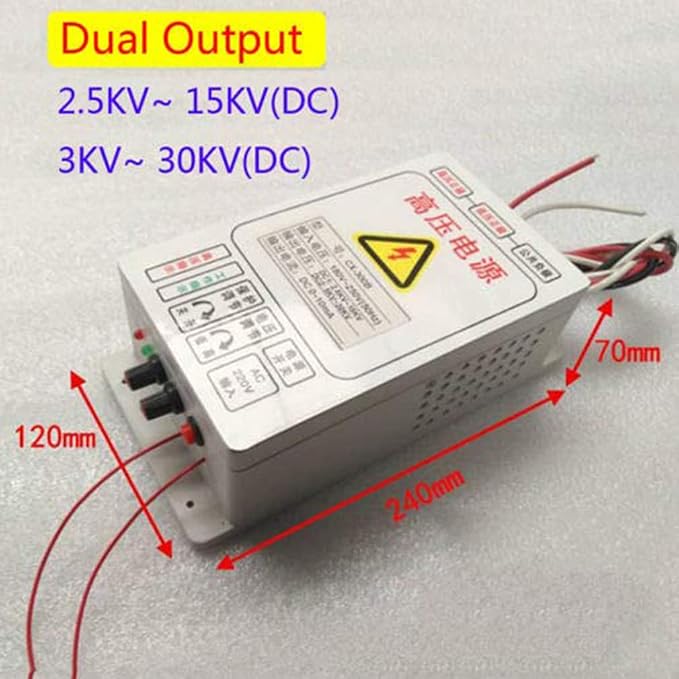 High Voltage Power Supply 300W DC 2.5KV~15KV/3KV~30KV Dual Output Electrostatic - Image 2