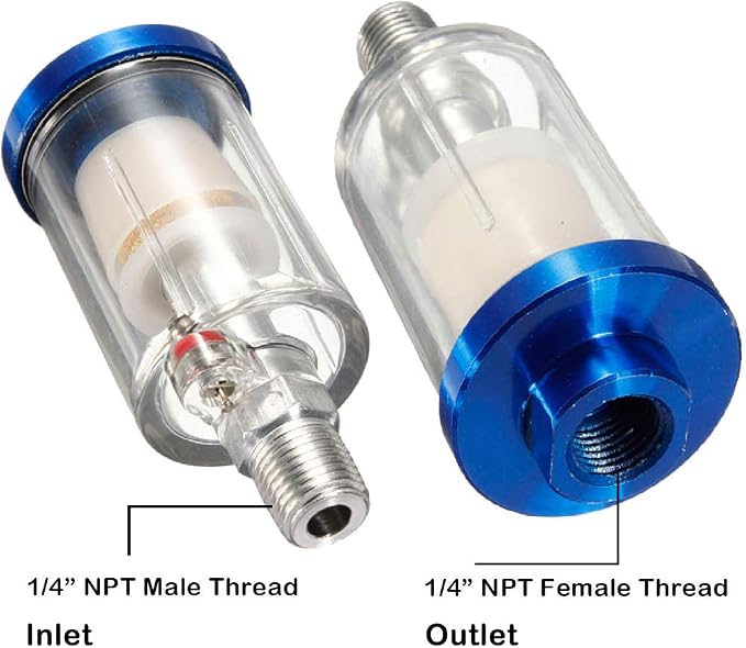 beduan Water Oil Separator Filter, 1/4" NPT Male and Female Thread Spray Gun - Image 4