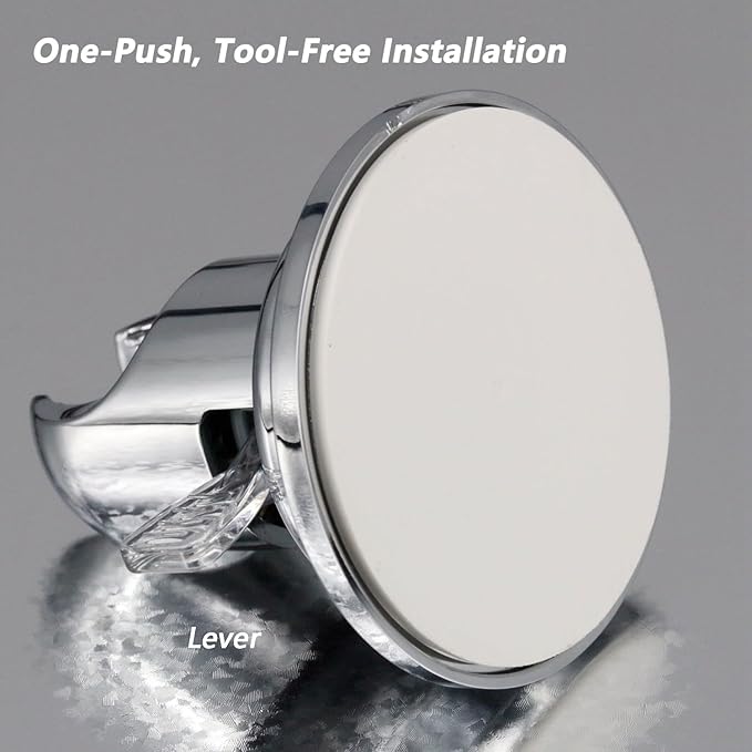 BOPai Suction Cup Shower Head Holder for Handheld Shower – No Drill, For Smooth Surfaces Only, Vertical Mount Only, Chrome