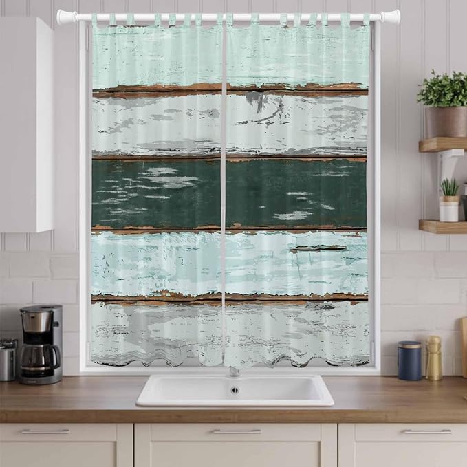 Blue Teal Living Room Curtains 84 Inch Length, Window Curtains Tab Top - Image 9