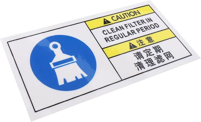 Gatuida Caution Filter Cleaning Notice Decal by Gatuida