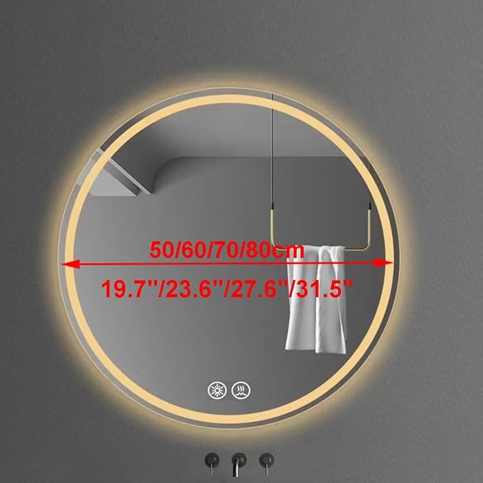 Vanity Mirror Round Illuminated LED Bathroom Mirror - Image 4