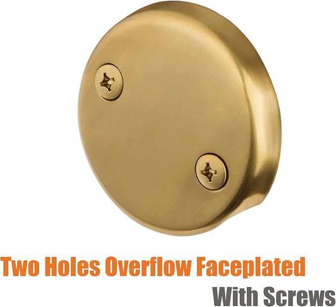 Artiwell Bath Tub Drain Trim Set Conversion Kit Assembly, With Easy Installation Lift and Turn Twist Bathdrain Stopper and Two Holes Tub Drain Overflow Faceplate,Fit Most Bath Drains, Champagne Bronze