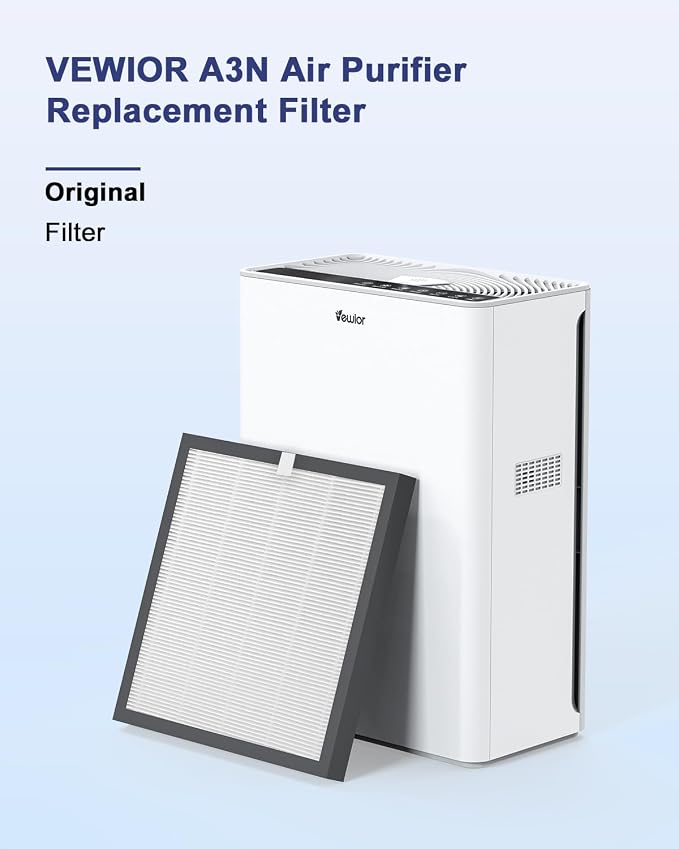 VEWIOR True HEPA Replacement Filter, Compatible A3 Air Purifier, H13 True HEPA - Image 2