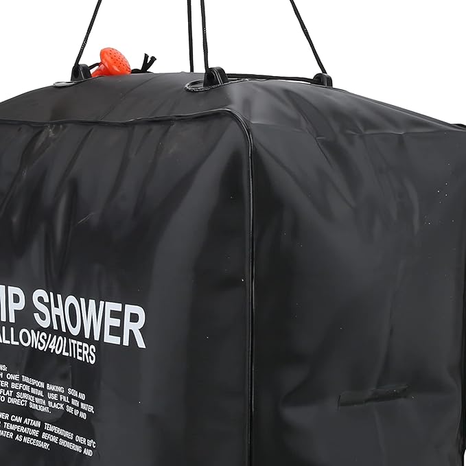 40L Solar Shower Bag, Portable Water Bag with Energy Heated System, Solar Heated Outdoor Camping Shower Bag with Advanced Shower Head, Large Capacity 10 Gallons for Hiking Beach Tr
