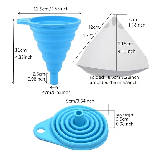 100 PCs Paper Filter with Cone Silicone Resin Funnel, Paint Strainer or Resin - Image 2