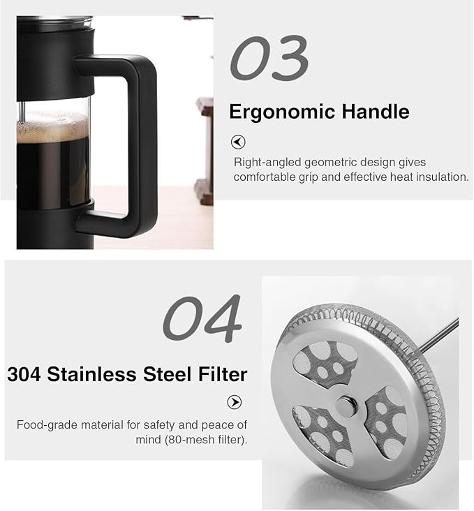 Pressed Coffee Maker 1 Liter – Portable Coffee Press System, Heat Resistant - Image 6