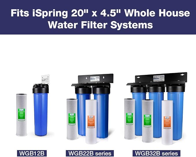 iSpring FC25BX4 High Capacity 4.5" x 20" Whole House Water Filter CTO Carbon - Image 2