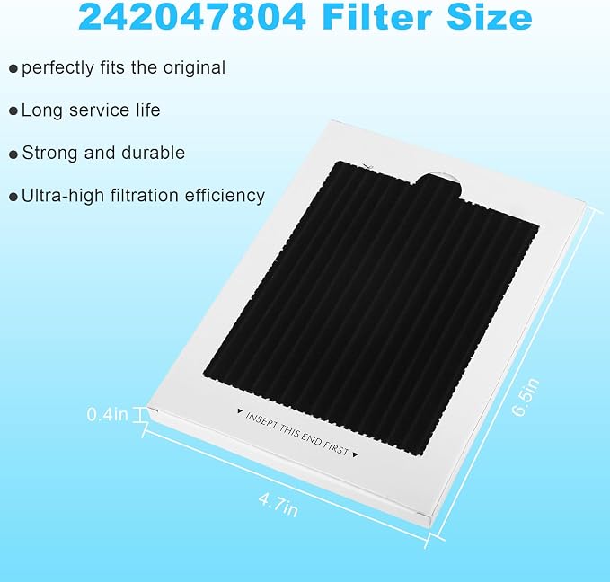 6-Pack Premium Refrigerator Air Filter Replacement, Carbon Activated Filter - Image 2