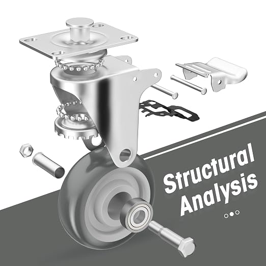 3" Swivel Plate Casters with Brake - Image 4