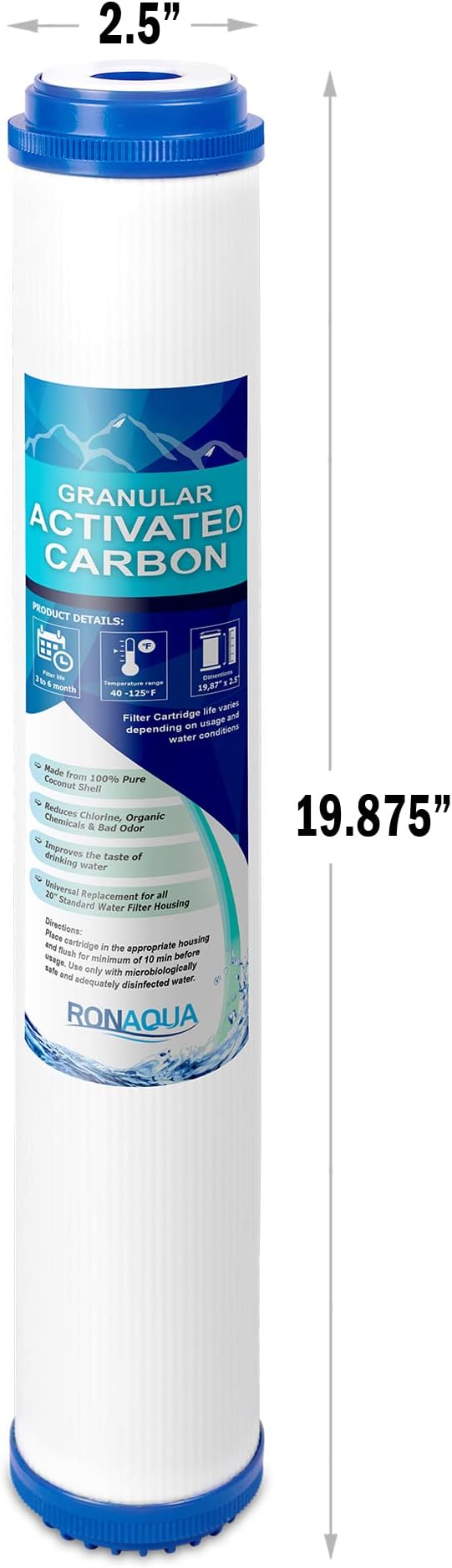Standard Whole House Coconut Shell Granular Activated Carbon Water Filter 20” x - Image 2