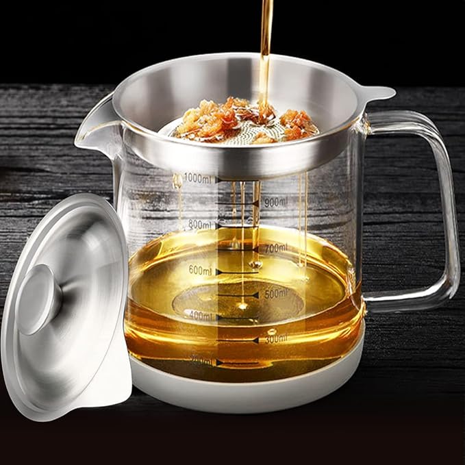 1L/35oz Glass Bacon Grease Container by VOPHIA