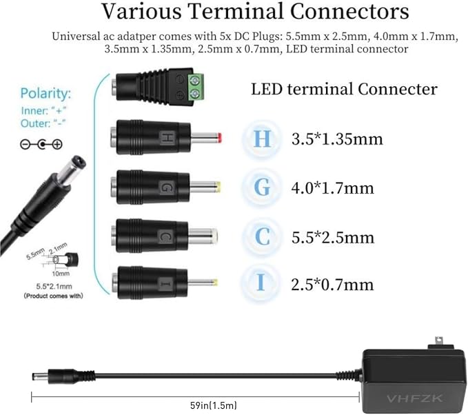 24V 1.5A 1A 0.5A Power Adapter 100V-240V 24 Volt Power Supply Cord DC to AC - Image 2