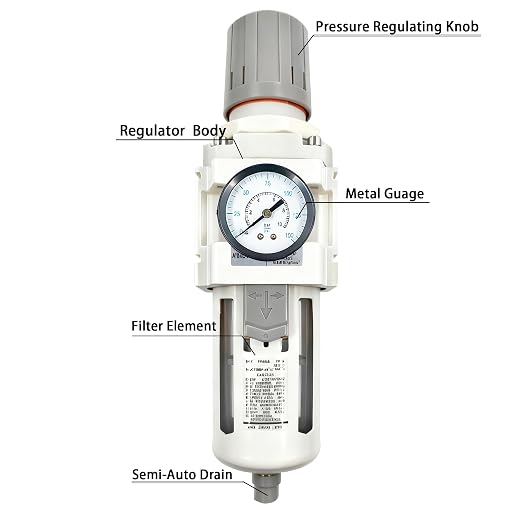 XingNEeng 3/4" NPT Compressed Air Filter Regulator Combo Piggyback, Water/Oil - Image 2