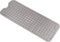 Anti-Slip Bathtub Shower mat, 39.3×15.7 inch（Approximately 100 × 40cm） Soft Oversized Machine Washable Non-Slip Bathtub mat with Drainage Holes, Bathroom Floor Suction Cup.（1-Clear Gray）