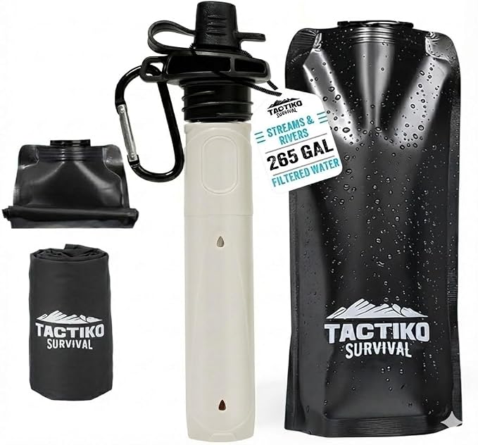 Tactiko Survival 20oz/600ml Purifying Water Bottle Filter Kit by TactikoSurvival