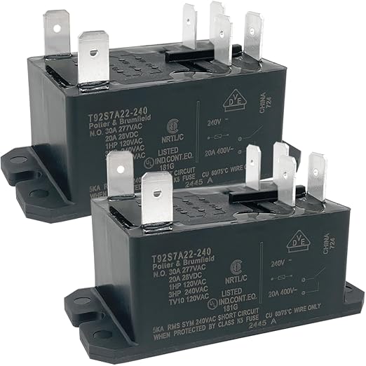 T92S7A22-240 Power Relay, 6-Pin DPST-NO 30A 240VAC Compatible by Sonzrod