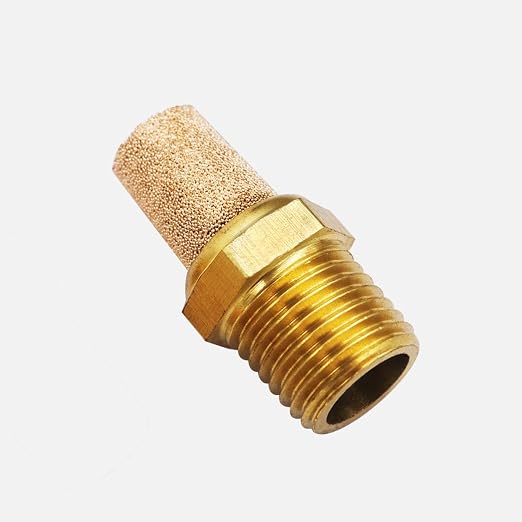 mxuteuk 5pcs 1/4" NPT Brass Pneumatic Muffler Filter Noise Silencer, Hex - Image 3