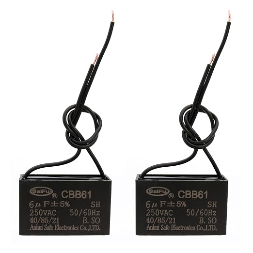 CBB61 Capacitor 6uf 250V AC Ceiling Fan 2 Wire 50/60Hz by AKZYTUE