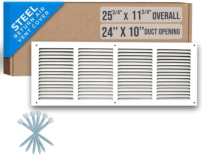 Fits 24x10 Duct Opening | Steel Return Air Grille by Handua | Vent Cover Grill by Handua