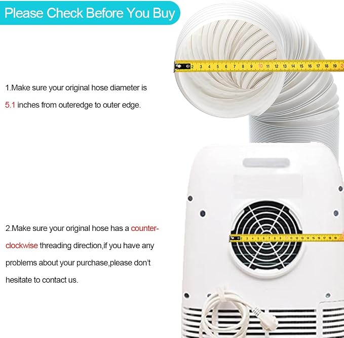 BEWAVE Portable Air Conditioner Hose, Portable Exhaust Vent Hose - Image 2