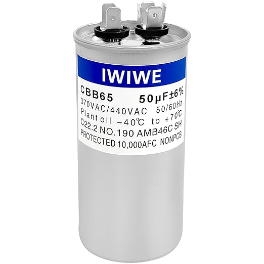 IWIWE 50uF ±5% 370/440/450VAC CBB65/CBB65B Run Start Capacitor by IWIWE