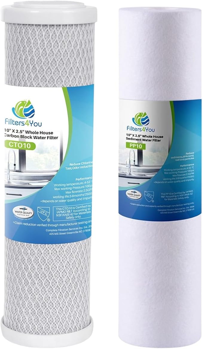 CFS – Replacement Water Filter Kit Includes Sediment & Carbon Cartridges by CompleteFiltrationServices