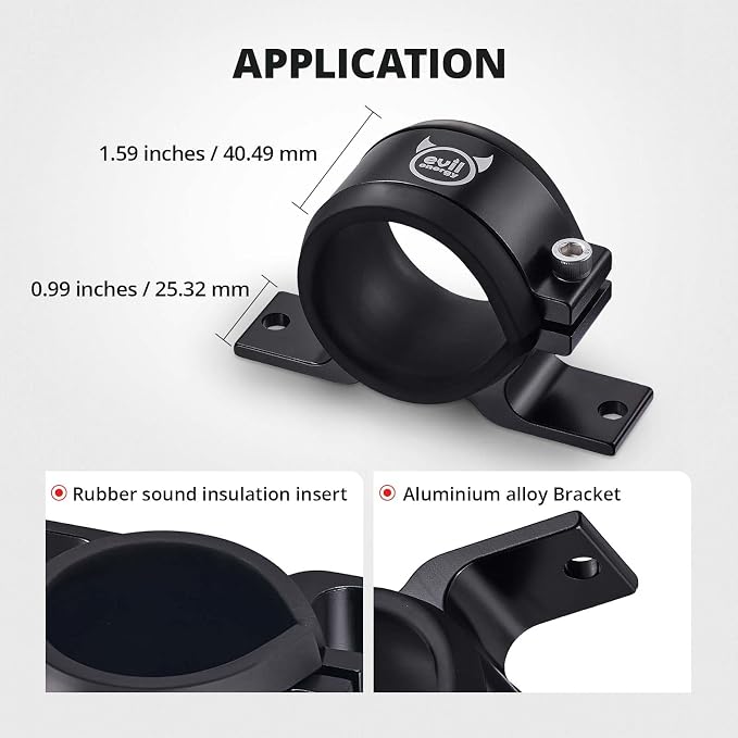 EVIL ENERGY 50mm Fuel Filter Mounting Bracket, Fuel Pump Clamp Holder Black - Image 5