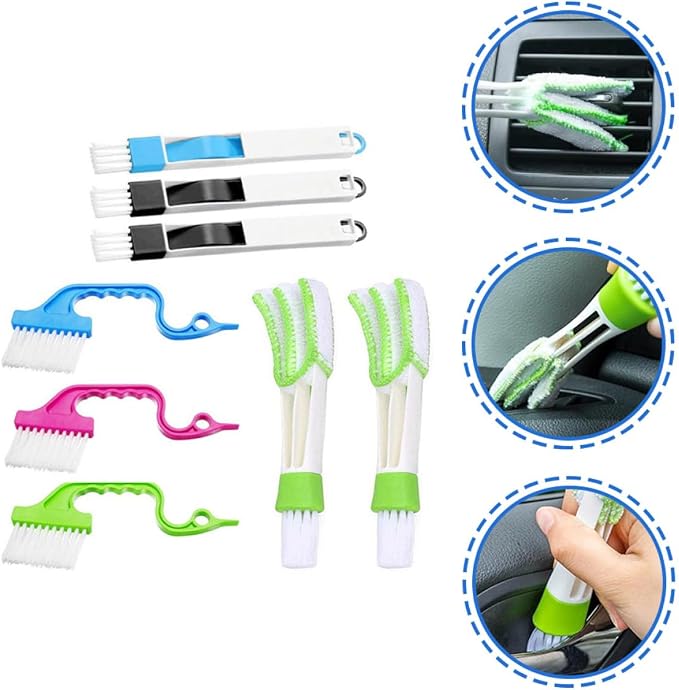 8pcs Window Groove Cleaning Brush Set, Wet and Dry Use Scrubber Brushes - Image 9