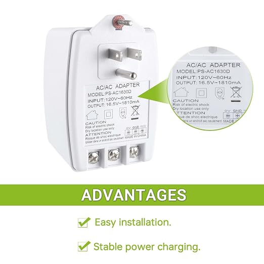 16.5V 1810mA Plug in Thermostat and Doorbell Transformer 16.5 Volt Transformer - Image 3