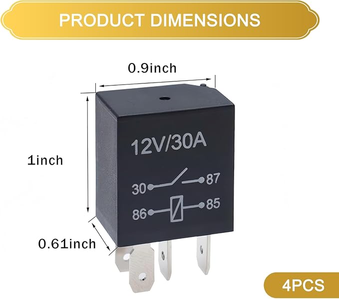 4 PCS Automotive 4-pin Waterproof Switch Starter Relay, Oil Pump Air - Image 2