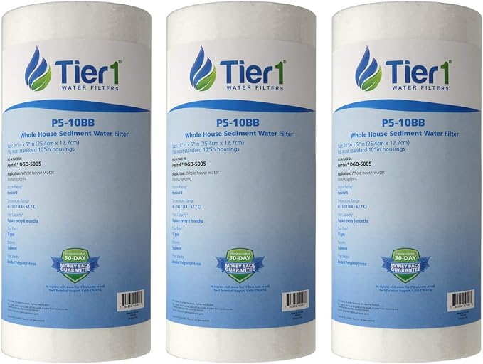 Tier1 5 Micron 10 x 4.5 Water Filter | Spun Wound Polypropylene Whole House by Tier1