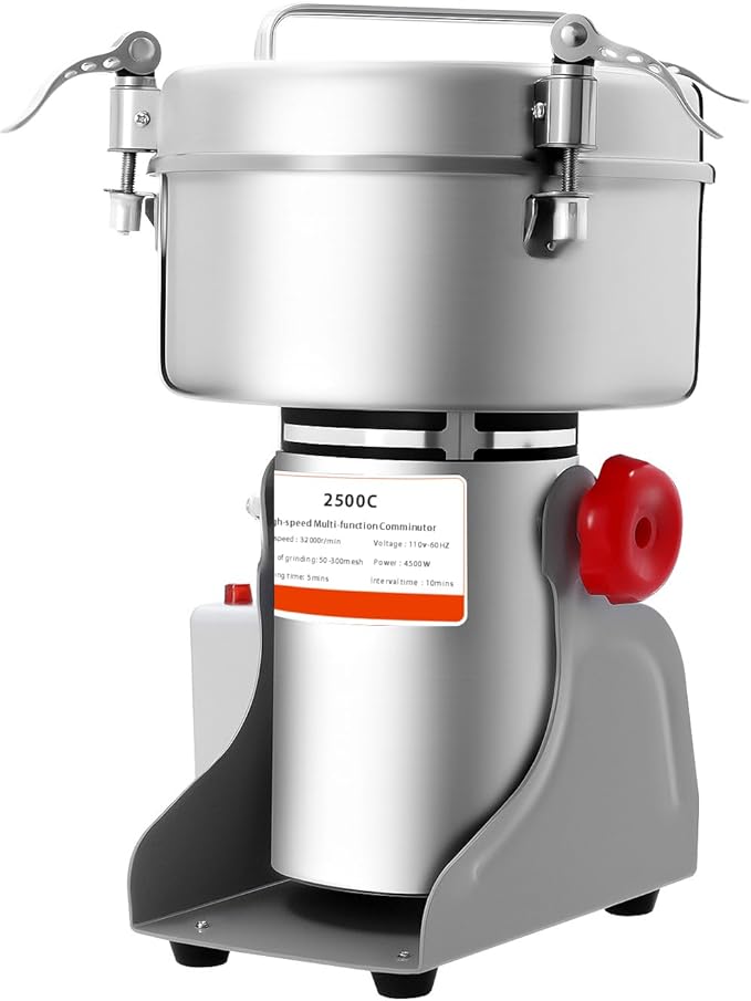 Electric Grain Mill, 2500g Capacity High-speed Grain Mill Grinder, Food-grade by Unknown