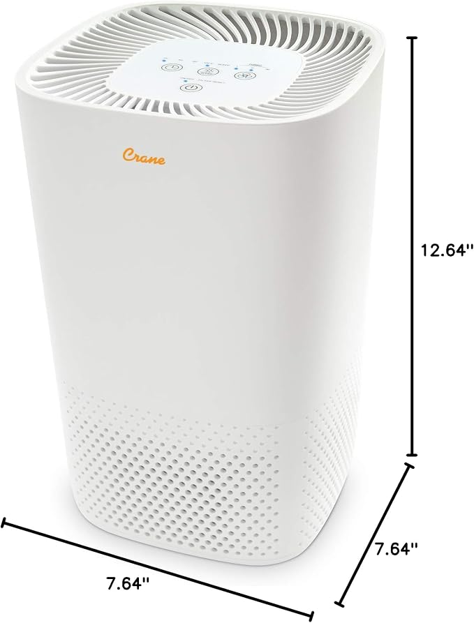 Crane Air Purifier with True HEPA Filter, UV Light, 250 Sq Feet Coverage - Image 7