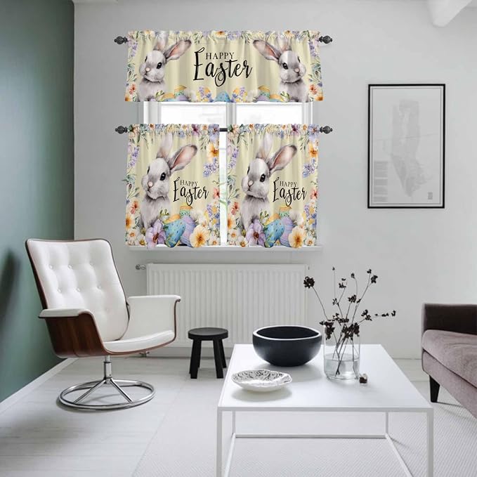 Happy Easter Kitchen Curtains Set 3 Piece - Image 8