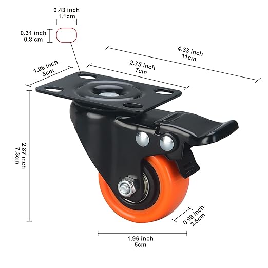 2" Caster Wheels Set of 24, Heavy Duty - Image 2