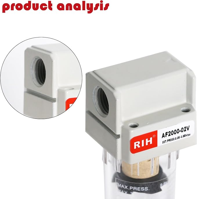 RIH 1/4" NPT Air Dryer for Compressor, Air compressor water separator, air - Image 5