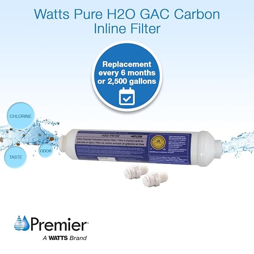 Watts Premier H2O-FK102 Pure H2O 2, 500 Gallon RO GAC Carbon Inline Filter - Image 2