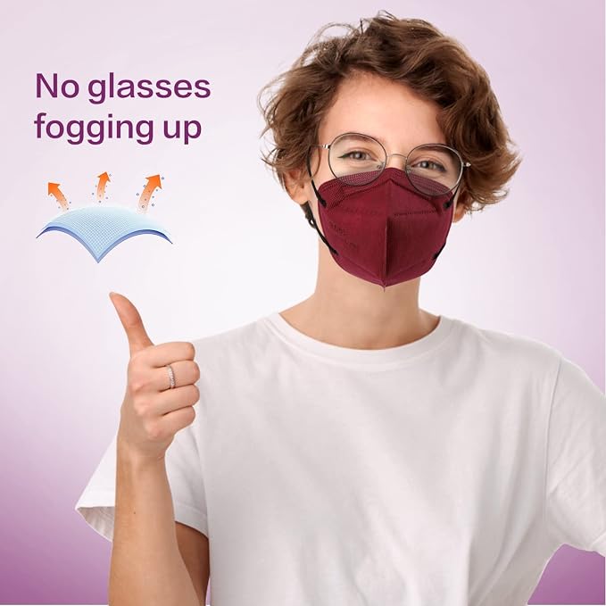 Miuphro KN95 Face Mask 50 Pack, Disposable Respirator Masks, 5 Layer Design - Image 4