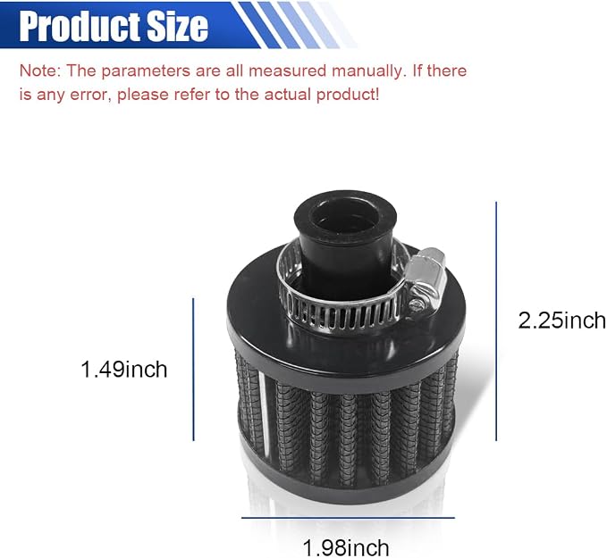 ZIMISI 0.47"/12mm Car Cold Air Intake Filter, Round Tapered Car Valve Cover - Image 2