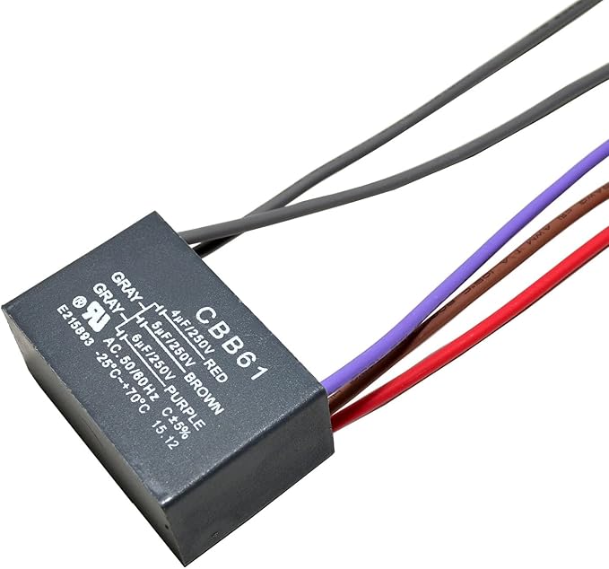 HQRP Capacitor Compatible with Hampton Bay Ceiling Fan 4uf+5uf+6uf 5-Wire CBB61 - Image 3