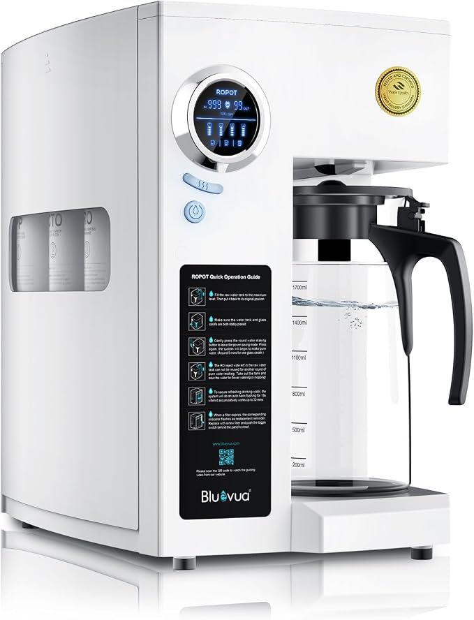 Bluevua RO100ROPOT-UV Reverse Osmosis System Countertop Water Filter by Bluevua