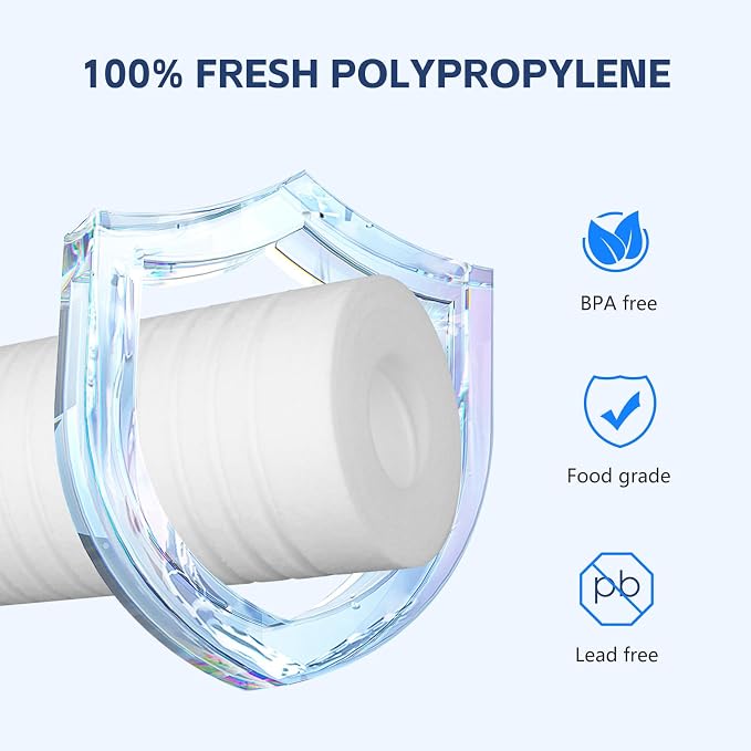BLUERISE 5 Micron 10" x 2.5" Water Filter Replacement Whole House Sediment Home - Image 4