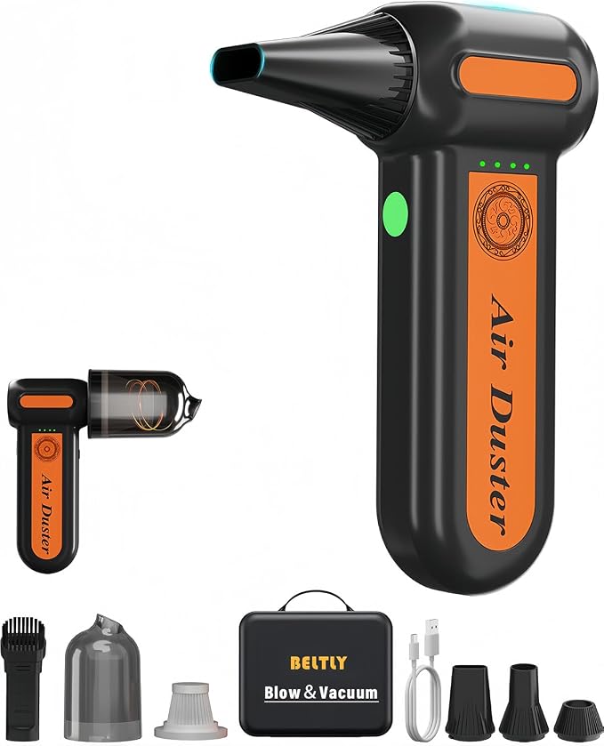 Powerful 2-in-1 Compressed Air Duster & Handheld Car Vacuum Cleaner by BELTLYAirDusterCarVacuum