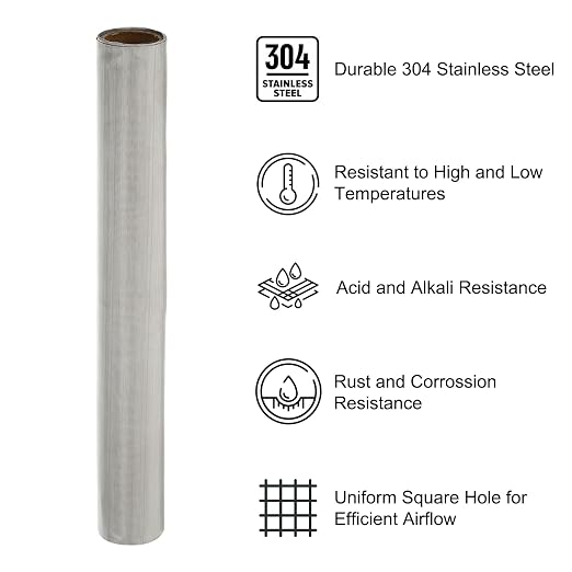PATIKIL 40" L x 16" W Woven Wire Mesh, 350 Mesh 304 Stainless Steel Air Vent - Image 3