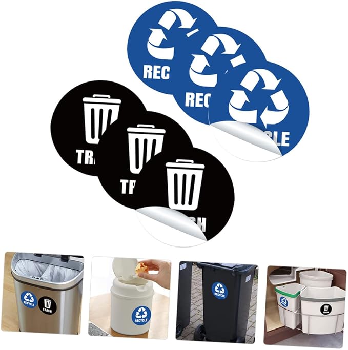 VILLCASE 6-Pack Self-Adhesive Garbage Classification Stickers - Image 5