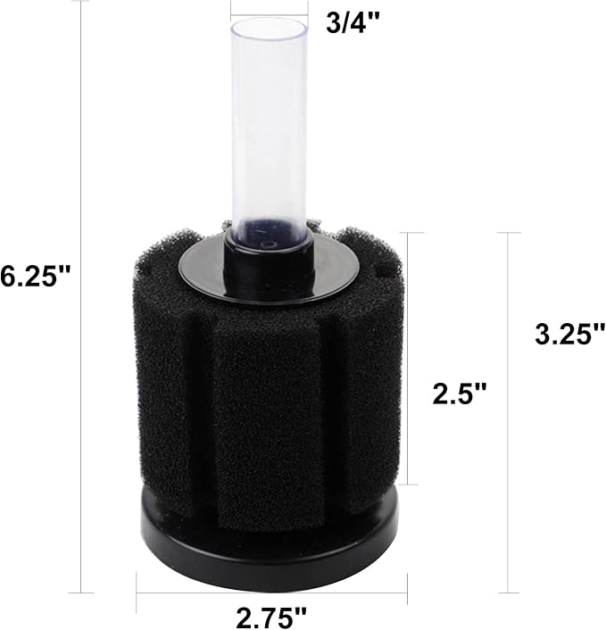 AQUANEAT Aquarium Air Powered Sponge Filter, Fish Tank Bio Bubble Filter - Image 2