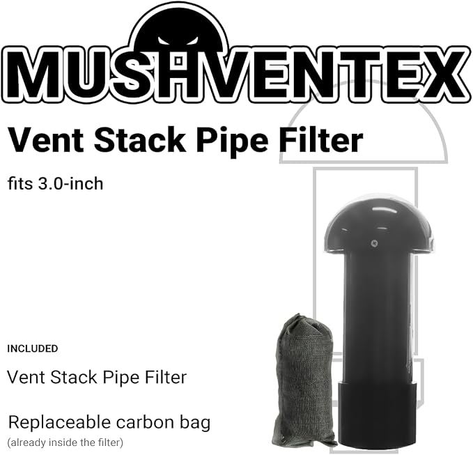 Vent Stack Pipe Filter with Mushroom Cap | Eliminates Outdoor Odors | Fits - Image 2