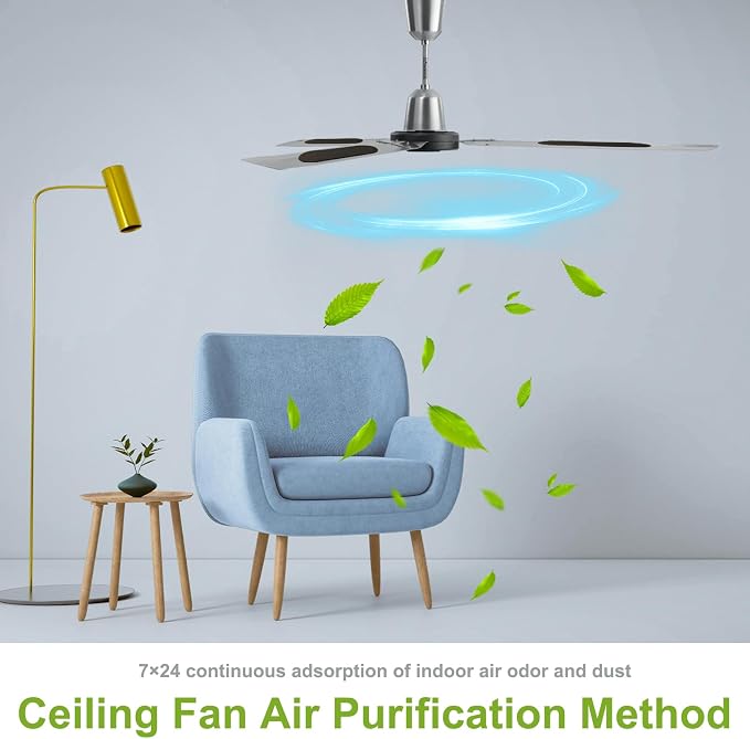 10 Pack Ceiling Fan Filters, Activated Coconut Charcoal Fan Blade Air Purifier - Image 3